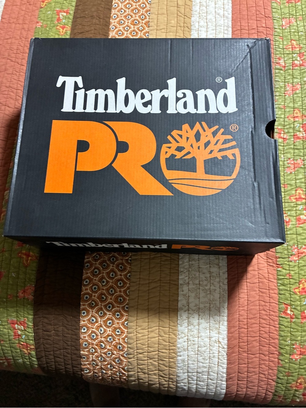 Timberland PRO Black and Orange Logo Work Boot Box